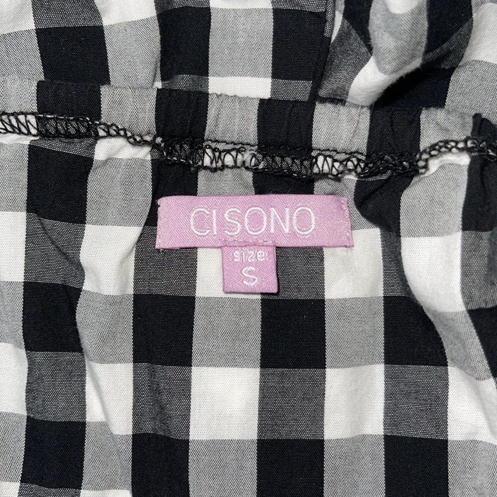 Cisono Black & White Gingham Romper - Picture 9 of 13